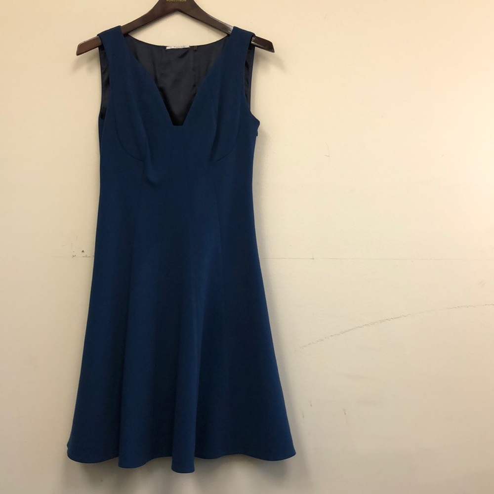 T Tahari Teal Scuba Dress